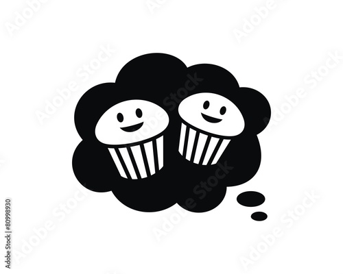 muffin cake bread logo vector