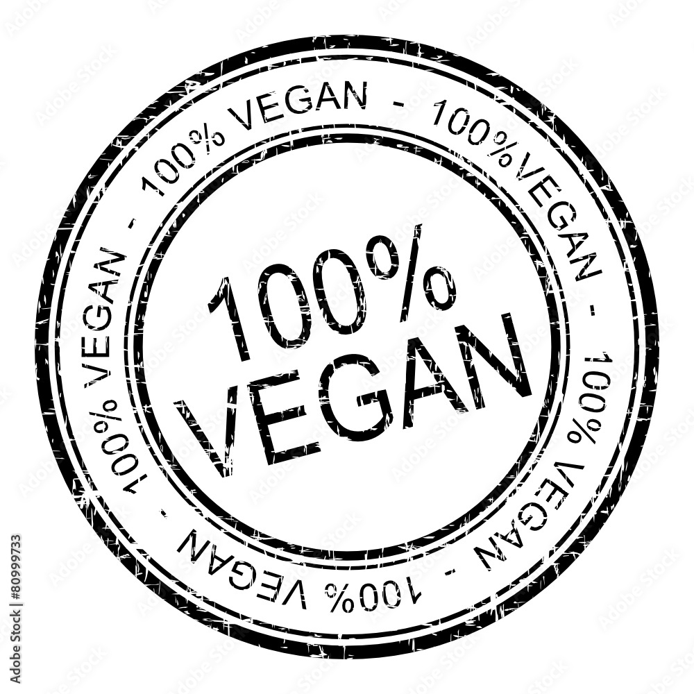 100% vegan Stempel