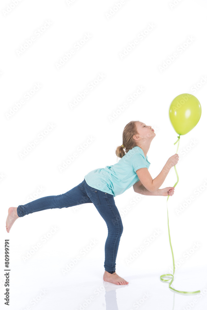 happy girl with colorful balloons happy girl with colorful balloons