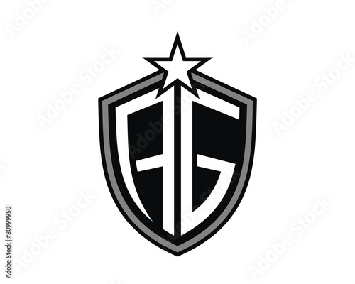 AG shield emblem black logo vector