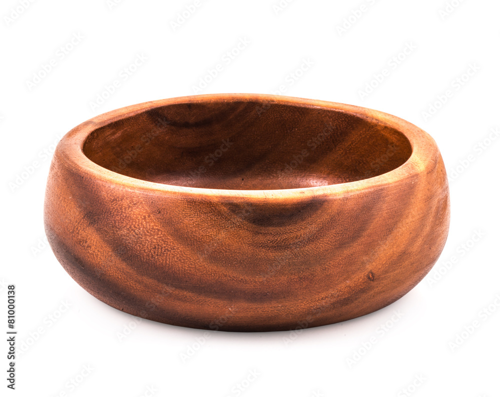 Wooden bowl isolated on white Wooden bowl isolated on white