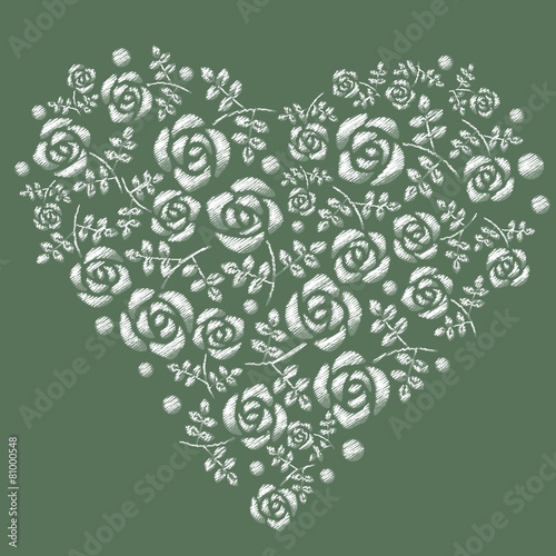 落書き風　薔薇　ハート型 board rose heart