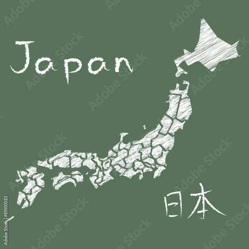 japan map board チョーク　落書き