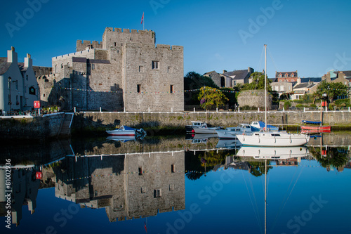Castletown harbor and castle in the Isle of Man
