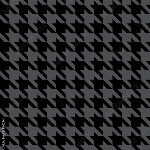 Black & Gray Houndstooth Check Fabric Pattern Texture