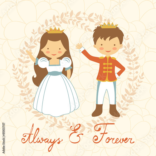 Prince and princess holding hands