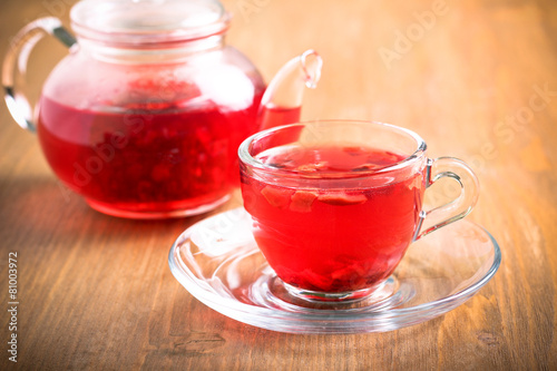 Red herbal and fruit tea