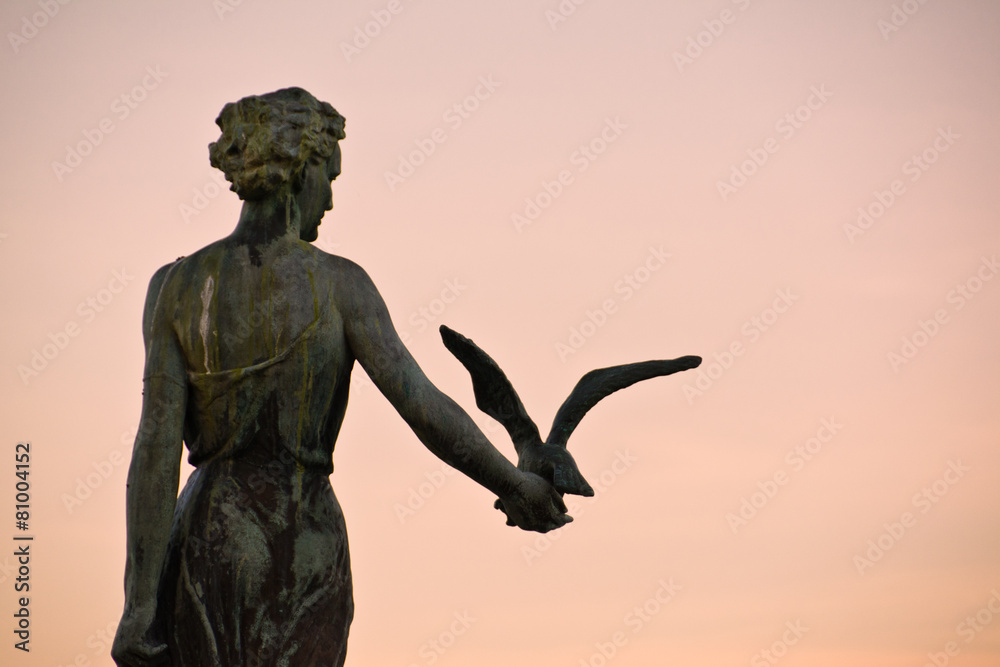 Naklejka premium Opatija Croatia,Maiden with the Seagull