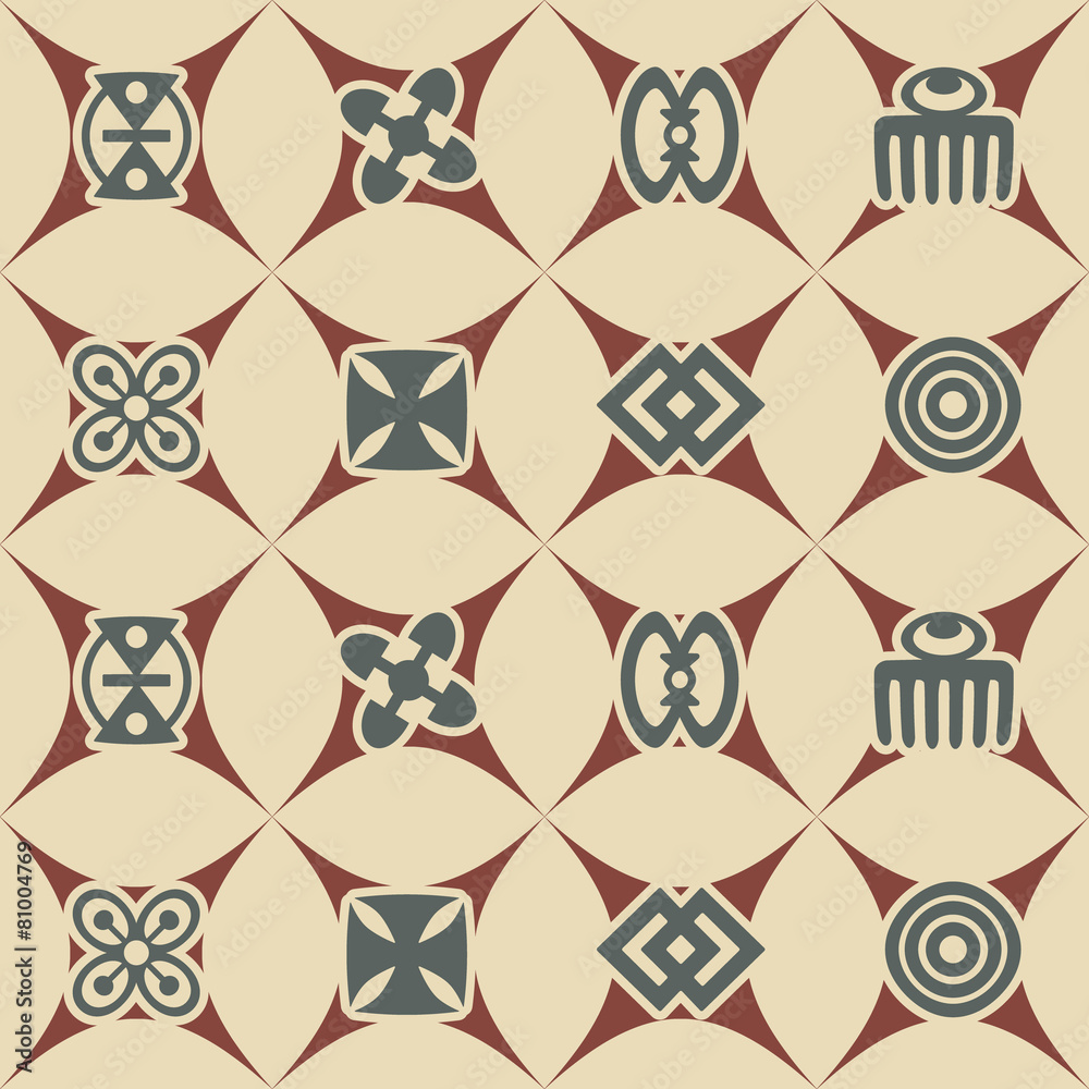 seamless background with adinkra symbols Stock Vector | Adobe Stock