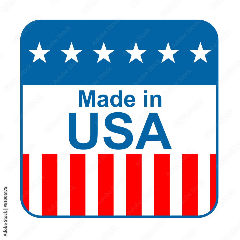 Icono texto Made in USA fondo cuadrado Icono texto Made in USA fondo cuadrado