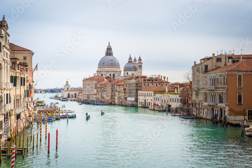 Kanał Grande i bazyliki Santa Maria della Salute, Wenecja, Włochy