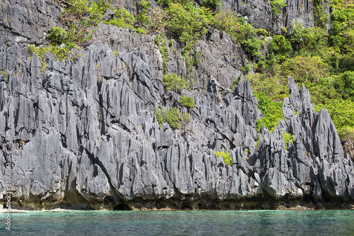 Wonderful lagoon in El Nido, Philippines . Rock and sea