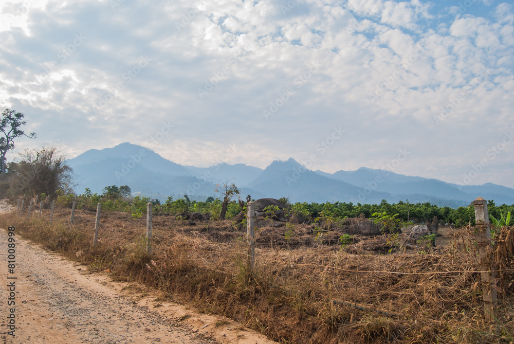 View side gravel road on Pai in Maehongson Thailand View side gravel road on Pai in Maehongson Thailand