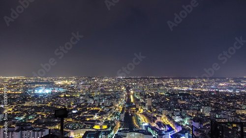 The city skyline at night. Paris, France. Taken from the tour photo