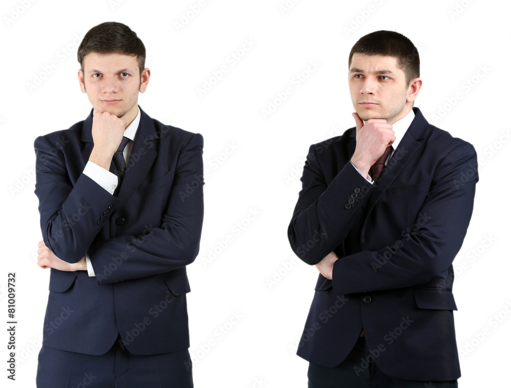 Two handsome businessmen isolated on white Two handsome businessmen isolated on white