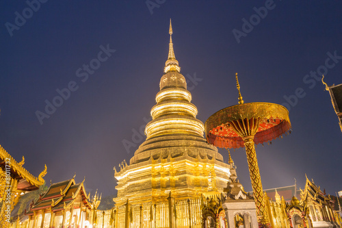 Temple Phra That Hariphunchai in Lamphum, Province Chang Mai, Th © tortoon