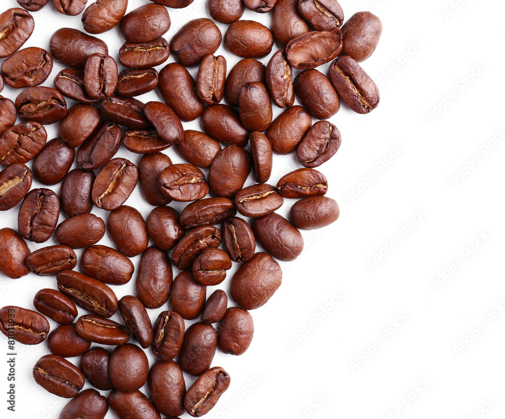 Fototapeta premium Coffee beans on white background