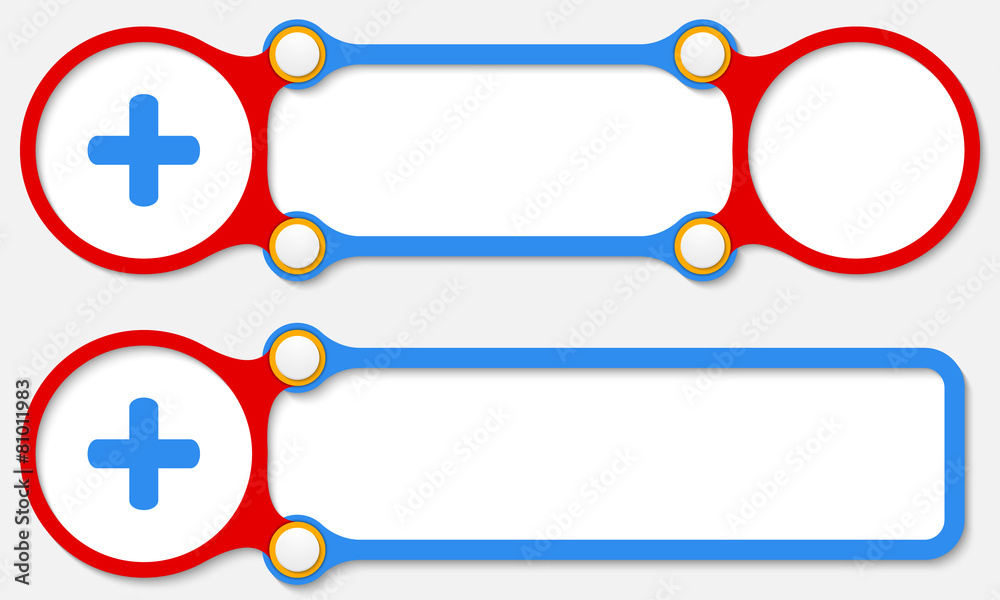 Two vector abstract frames for your text and plus symbol Two vector abstract frames for your text and plus symbol
