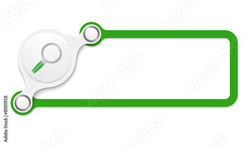 Vector green box for your text and magnifier
