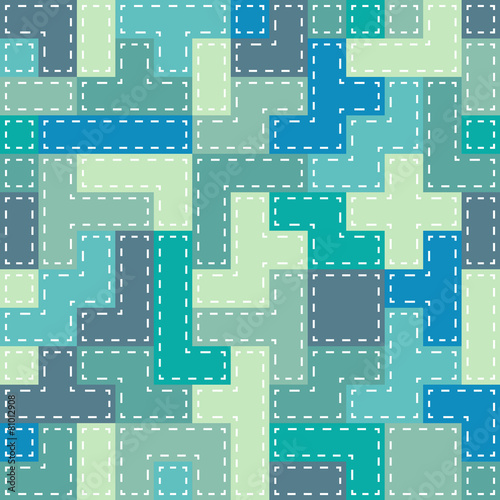 Seamless colorful Abstract background made of tetris shapes
