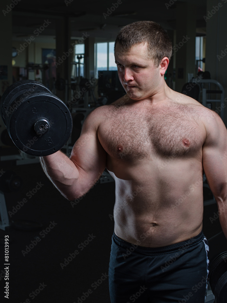 Young man at the gym