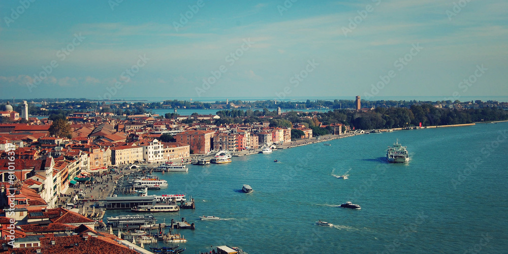 View on the Gulf of Venice from Campanile of Florence Cathedral.