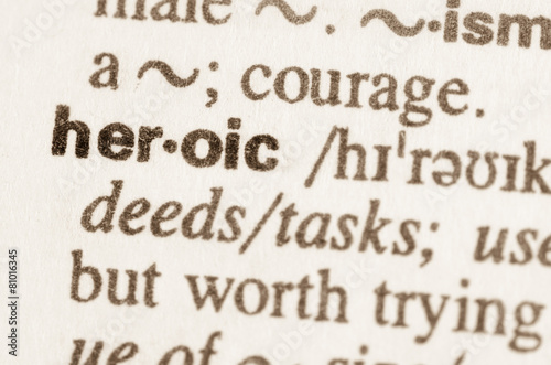 фотографія Dictionary definition of word heroic