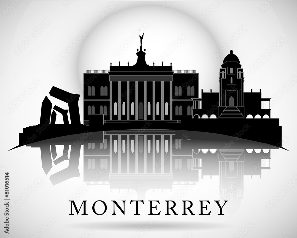 Modern Monterrey City Skyline Design. Mexico