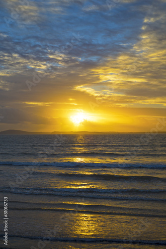 yellow sunset rays from beal beach