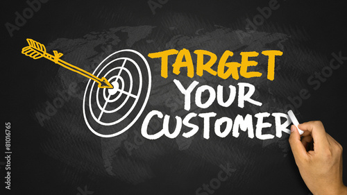 target your customer hand drawing on blackboard photo