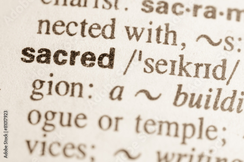 Dictionary definition of word sacred