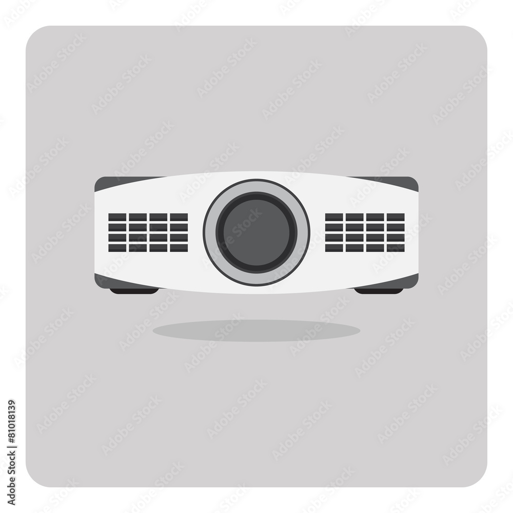 Vector of flat icon, projector on isolated background