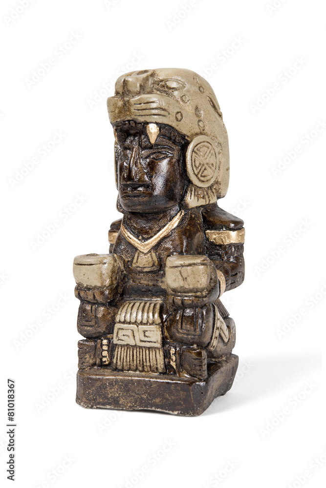 Statue of Mayan god bonfires home isolated with clipping path. Stock Photo  | Adobe Stock