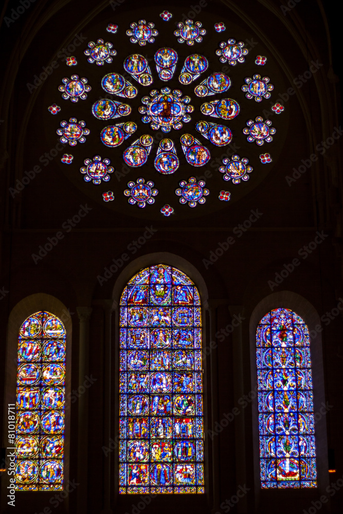 Stained-glass windows in Cathedral of Our Lady of Chartres