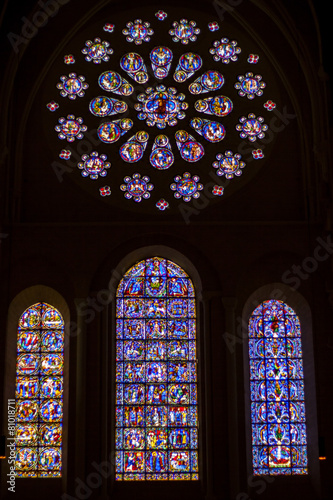 Stained-glass windows in Cathedral of Our Lady of Chartres