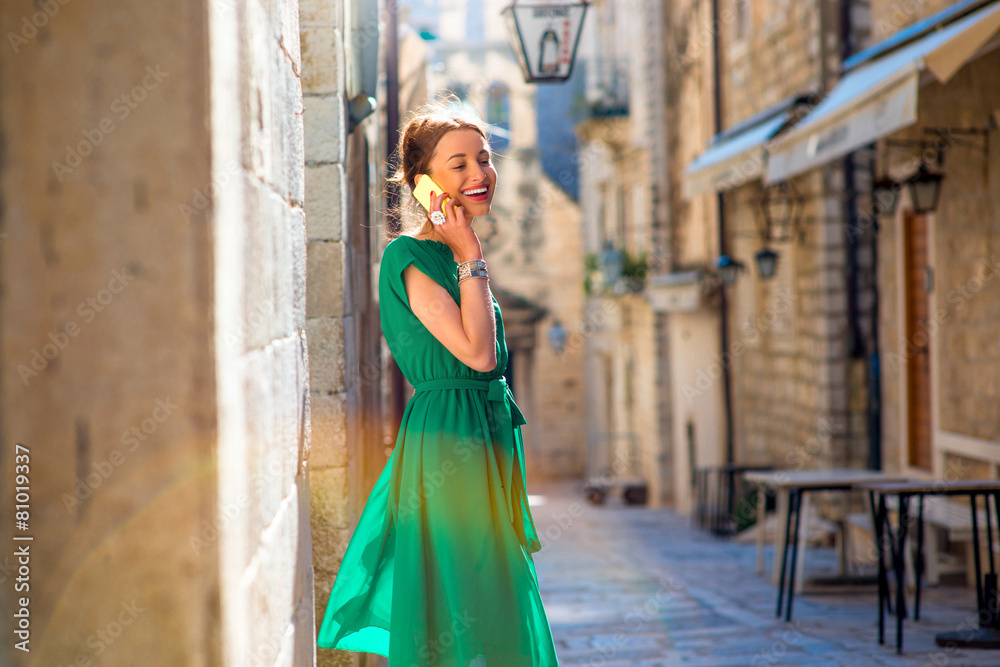 Woman traveling in Dubrovnik city