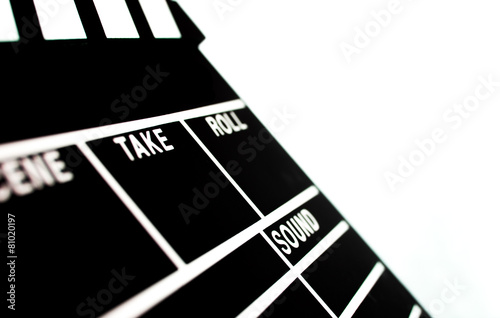 Abstract Clapperboard isolated on white background