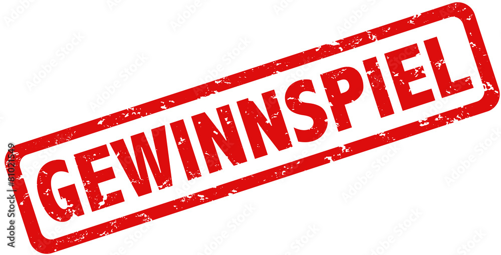 Gewinnspiel Stempel rot Adobe Stock
