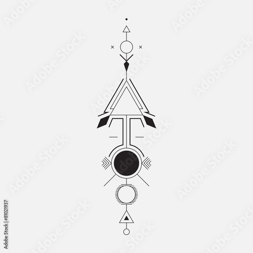 Geometric arrow, design element, vector illustration