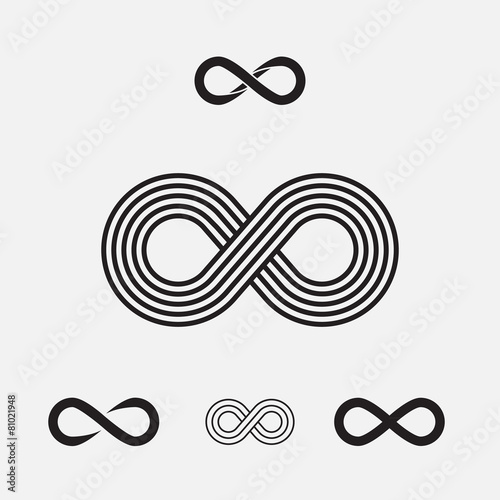 Set of infinity symbols, vector illustration