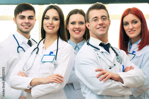 Medical workers in conference room