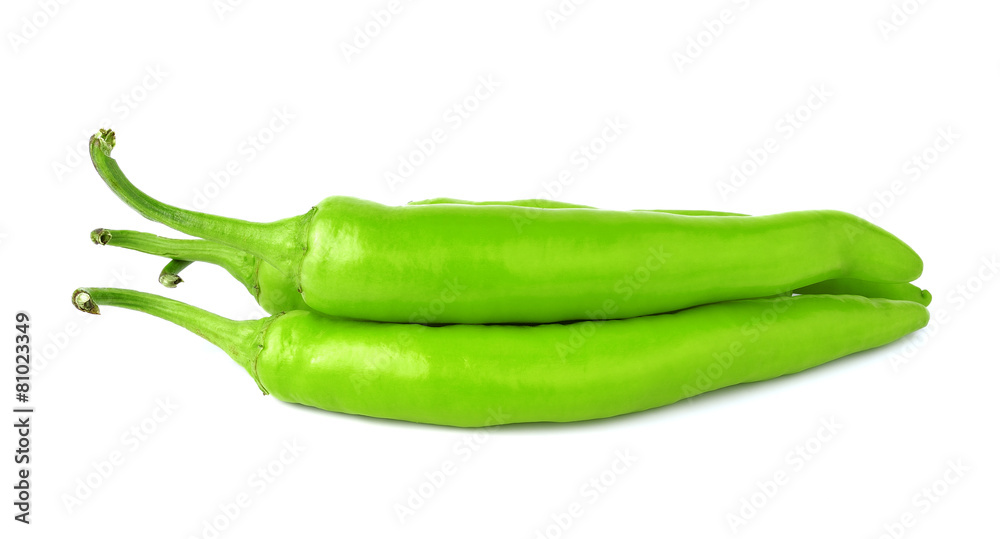 Green chili pepper isolate on white Green chili pepper isolate on white
