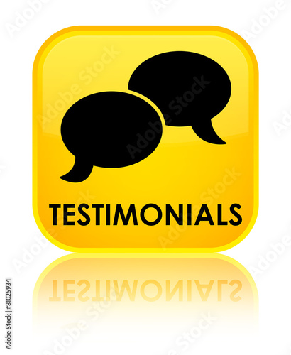 Testimonials (chat icon) yellow square button