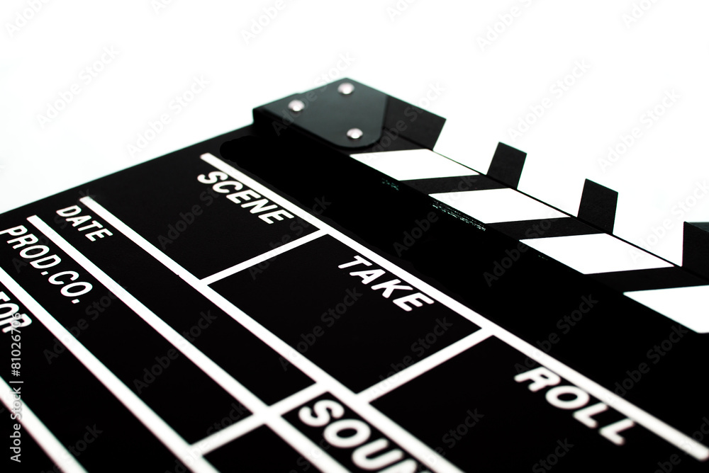 Abstract Clapperboard isolated on white background