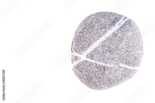 Gray round stone is isolated on a white background © strannik_fox