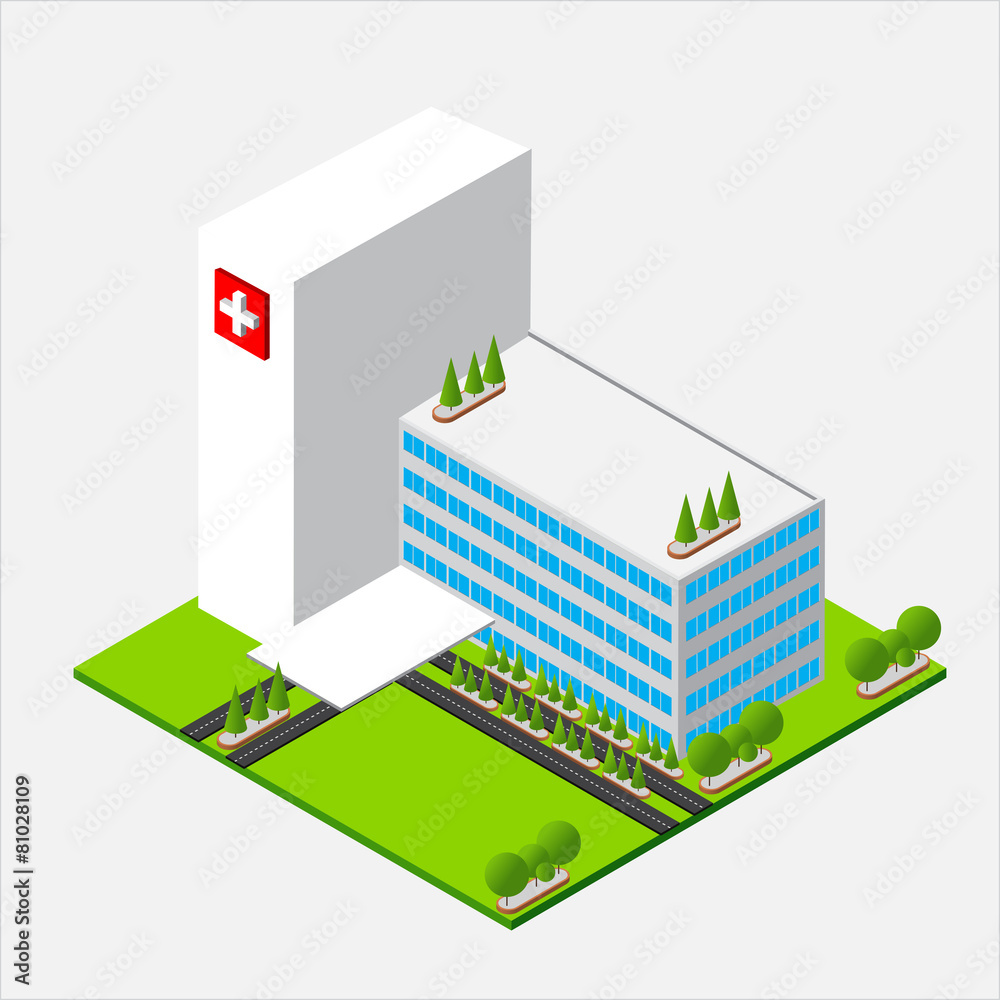 Isometric medium Hospital healty and medical center Isometric medium Hospital healty and medical center