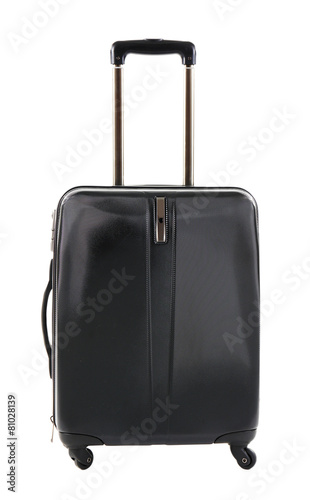 Black suitcase isolated on white
