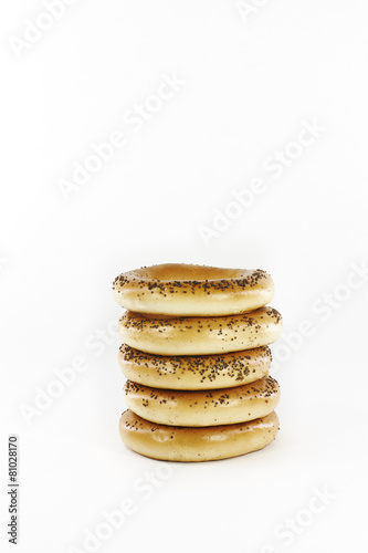 Bagels with poppy seeds and dried