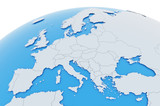 Erde Europa Länder - hellgrau blau