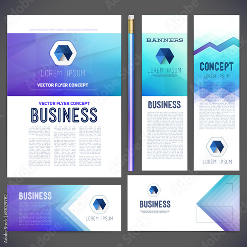 Corporate identity kit or business kit with abstract backgrounds
